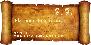 Hübner Fruzsina névjegykártya